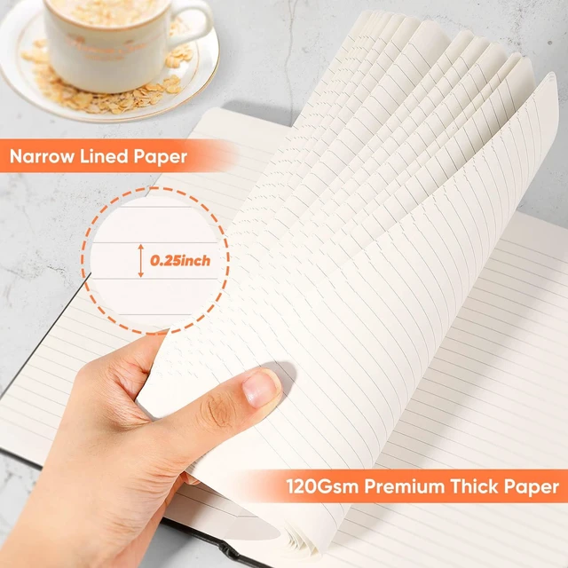 Alt view image 5 of 7 - 20 Pack Lined Journal Notebooks, College Ruled 5"×8.25", Black A5 Sizes, 128 Pages Premium 120gsm Thick Ink-proof Small Work Notebook for Writing Note Taking, Home School & Office Supplies