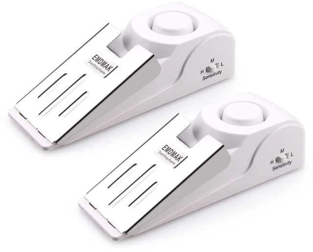 Main image of Door Stop Alarm with 120DB Siren Door Stop for Home & Travel (White) (Pack of 2)