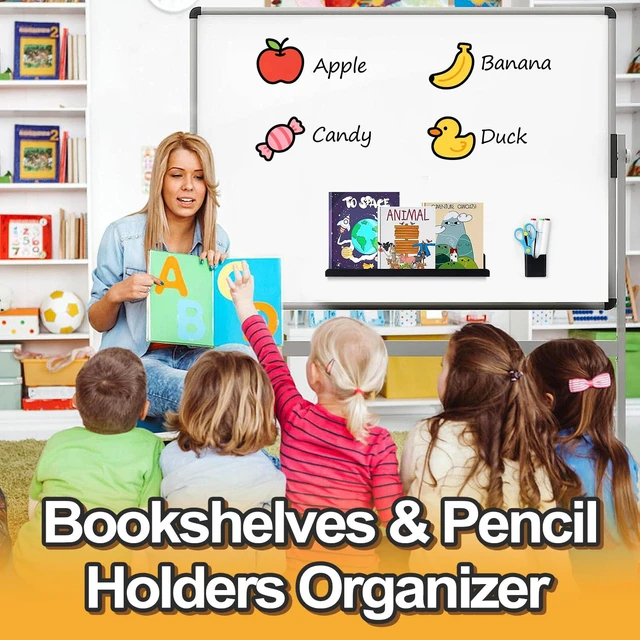 Alt view image 6 of 7 - 17" Acrylic Magnetic Book Shelf & Pen Holder Sets for Whiteboard White Board Accessories, Classroom Must Haves, Stable Books Display Shelves, Teacher Essentials, Holds up to 8 lbs, Black