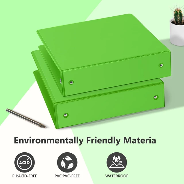 Alt view image 4 of 7 - 2 Inch Round Ring View Binder for Durability, 6-Pack (Ivy Green) Standard 3 Ring Binder for 450 Sheets of US Letter Size Paper, PVC-Free, Clear Front Pocket, Office Home School Use