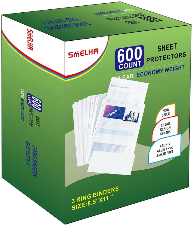 Main image of Sheet Protectors 600 Page,Page Protector 8.5" x 11" Upgraded Thick Material,for 3 Ring Binder, Top Loading Paper Protector with Reinforced Holes,Holds Multiple Sheets