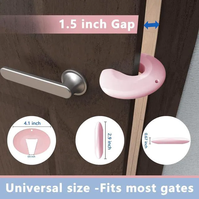 Alt view image 6 of 7 - Door Pinch Guard and Door Slam Stopper, Durable Silicone Door Finger Pinch Guard, Prevents Slamming on Even Heavy Doors, Non-Toxic & Pet Friendly, 6 Packs Pink