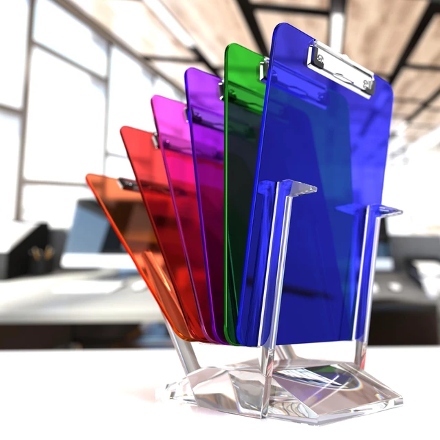 Alt view image 4 of 7 - Acrylic Clipboards 12.5 x 9, Transparent Assorted Colored 6 Pack Letter Size Clipboards with Low Profile Metal Clips, Hold up to 100 Sheets, Lightweight Set for Classroom, School, Office & Home