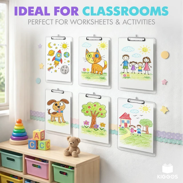 Alt view image 6 of 7 - Acrylic Clipboards 12.5 x 9, Clear 6 Pack Letter Size Clip Boards with Low Profile Metal Clips, Hold up to 100 Sheets, Lightweight Set for Classroom, School, Office and Home