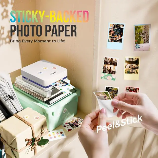 Alt view image 3 of 7 - 2x3 Premium Sticky-Backed Photo Paper, 50-Pack Photo Paper, White Compatible with PP01, PP03 Photo Printers, Easy to Peel, Smudge-proof, Tear-proof, Water-Resistant, Perfect for DIY Projects