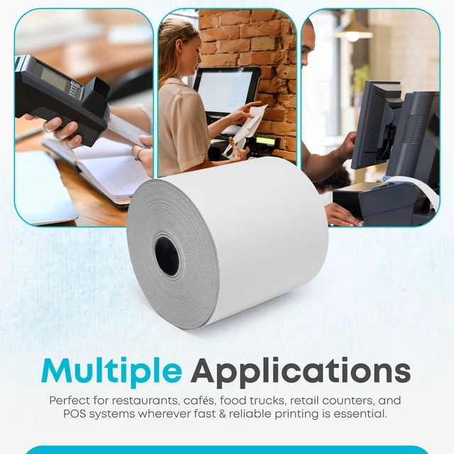 Alt view image 6 of 7 - (32 Rolls) Kitchen Printer Paper 3" x 150 Feet Receipt Paper Rolls Compatible with Star SP700 SRP275 TMU200, 2 Ply and 1 Ply printers Ribbons Required-Non Thermal