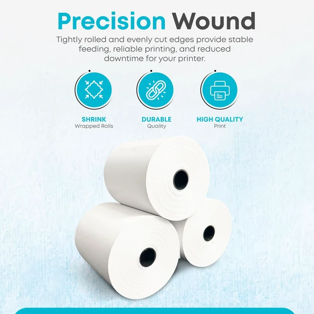 Alt view image 5 of 7 - (32 Rolls) Kitchen Printer Paper 3" x 150 Feet Receipt Paper Rolls Compatible with Star SP700 SRP275 TMU200, 2 Ply and 1 Ply printers Ribbons Required-Non Thermal