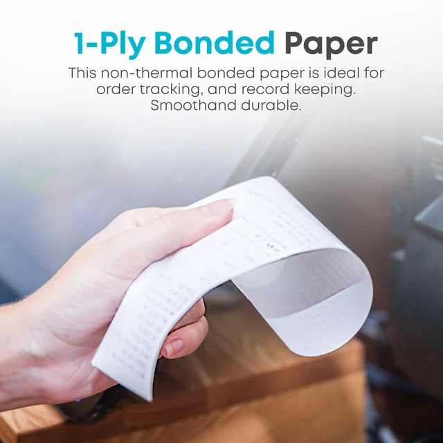 Alt view image 7 of 7 - (32 Rolls) Kitchen Printer Paper 3" x 150 Feet Receipt Paper Rolls Compatible with Star SP700 SRP275 TMU200, 2 Ply and 1 Ply printers Ribbons Required-Non Thermal
