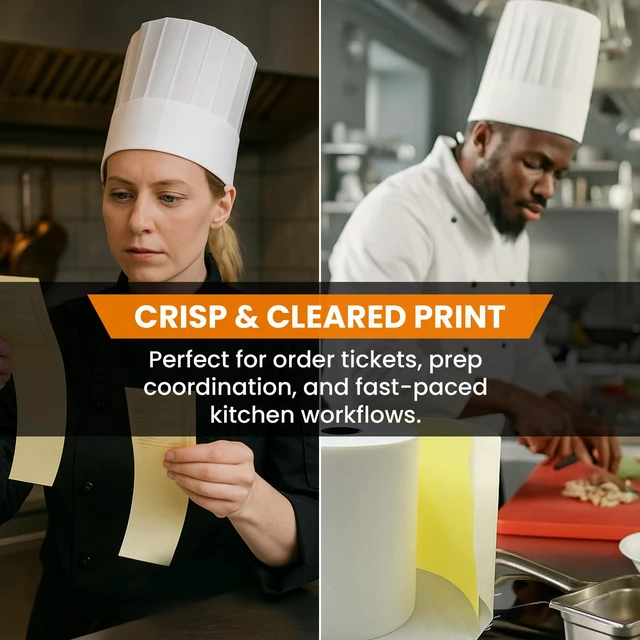 Alt view image 5 of 7 - (32 Rolls) 2 Ply Kitchen Printer Paper White/Yellow Carbonless 3" x 95 Feet Receipt RollsCompatible with Star SP700 Printer Paper, SP2000 UP389 480 220 250Ribbons RequiredNon Thermal