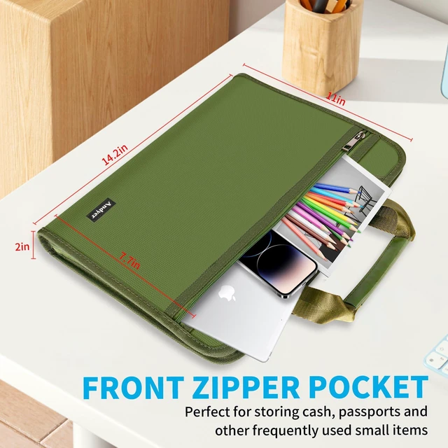 Alt view image 5 of 7 - Important Document Organizer with Lock, Fireproof Accordion File Organizer 13 Pockets Expanding File Folder with Handle & Labels, Portable Travel Business Binder Papers Organizer for Letter A4 Files