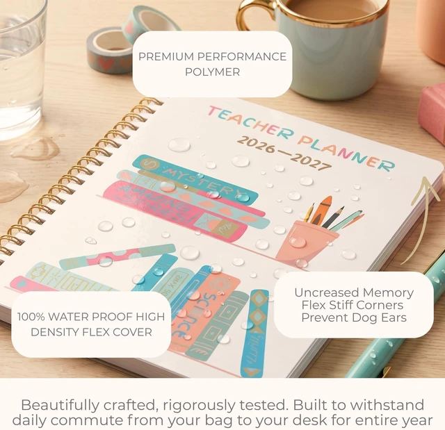 Alt view image 3 of 7 - Teacher Planner 2026-2027, Horizontal Lesson Plan Book for Teachers | Colorful Books Cover, 8.5" x 11" | Weekly & Monthly Academic Year Lesson Planner, July 2026-June 2027 | Stickers & Bookmark