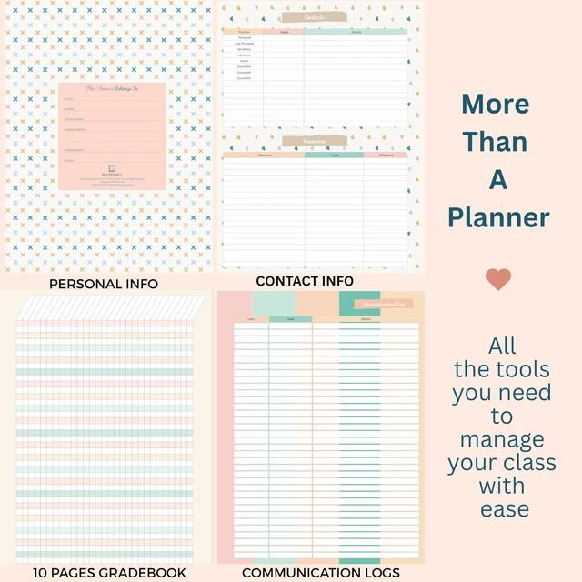 Alt view image 5 of 7 - Teacher Planner 2026-2027, Horizontal Lesson Plan Book for Teachers | Colorful Books Cover, 8.5" x 11" | Weekly & Monthly Academic Year Lesson Planner, July 2026-June 2027 | Stickers & Bookmark