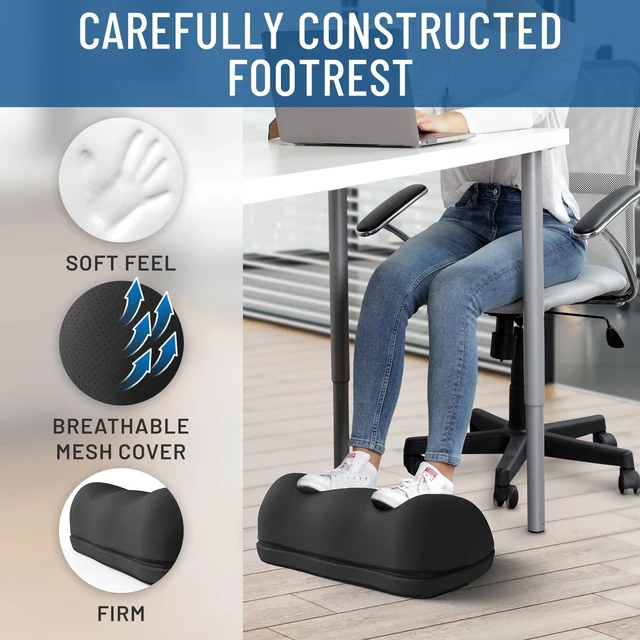 Alt view image 3 of 7 - Adjustable Cloud Foot Rest for Under Desk at Work with Pressure Point Nodes - Comfortable Memory Foam Office Foot Stool & Desk Pillow, Gaming & Home Accessories