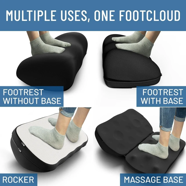 Alt view image 5 of 7 - Adjustable Cloud Foot Rest for Under Desk at Work with Pressure Point Nodes - Comfortable Memory Foam Office Foot Stool & Desk Pillow, Gaming & Home Accessories