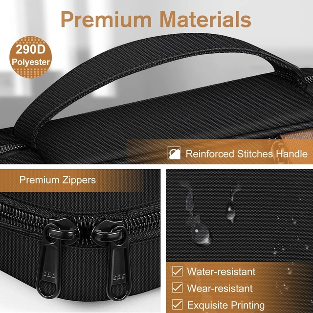 Alt view image 7 of 7 - Bible Cover, Carrying Book Case Bible Bag with Handle Church Protective with Zippered Pocket, Gift for Mother Lady Women Men, Black & Brown