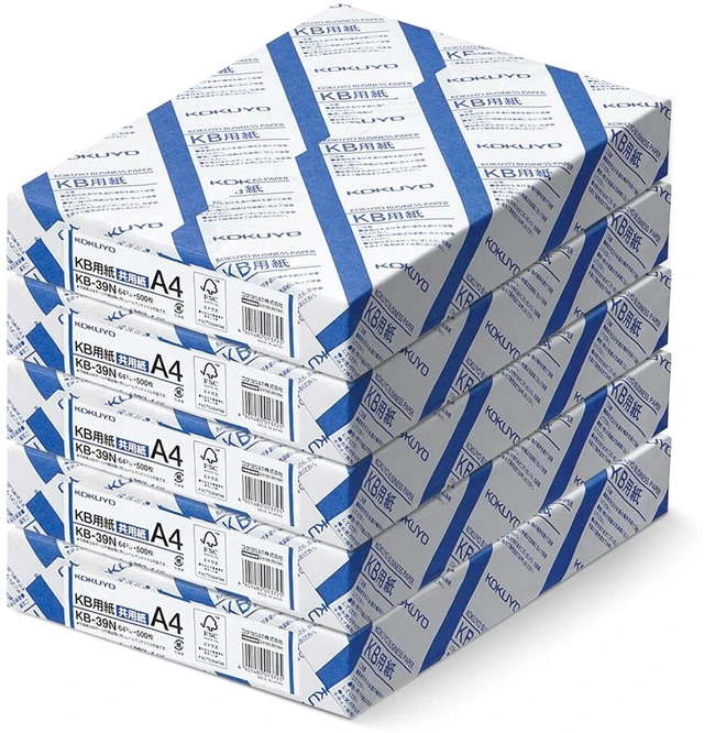 Main image of A4 KB Paper 8.27 × 11.69 in, 5 Reams (2500 Sheets), 80 Bright White Copy Printer Paper in Office/School/Home - 17 lb/64gsm Jam-Free Perfect for Printing, FSC Certified (KB-39N)
