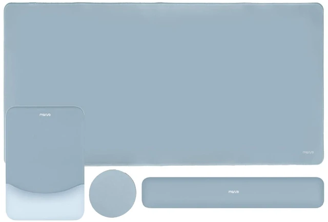 Main image of Keyboard Mouse Pad Set, Large Gaming Mouse Pad&Keyboard Wrist Rest Rectangular Mousepad with Wrist Rest&Coaster, Ergonomic Non-Slip&Easy Typing Pad with Curved Silicone Lining, Aquamarine