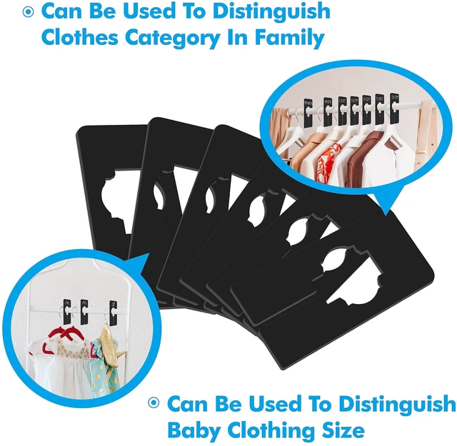 Alt view image 4 of 6 - 30 PCS Rectangular Closet Dividers with a Bonus Marker, Black Plastic Rectangle Clothing Size Dividers Writable and Reusable for Sorting Clothing Size, Color, Brand, Size 2 x 5.4 (Pack of 2)