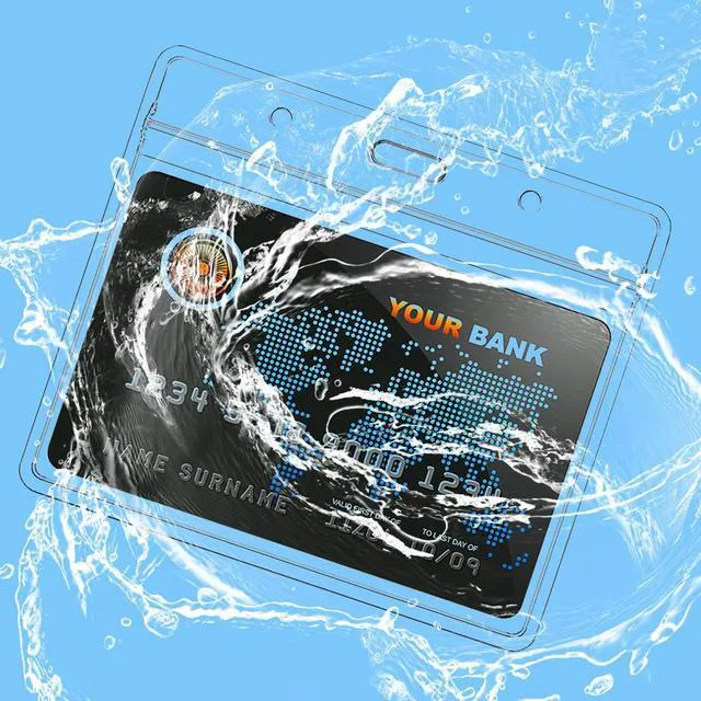 Alt view image 5 of 7 - Name Tags Blue Lanyards/Badge Holder Pairs Woven Round Lanyard & Horizontal Sealable Waterproof Clear Plastic ID Card Lanyards with id Holder Name Badges (Blue, 50 Pack)