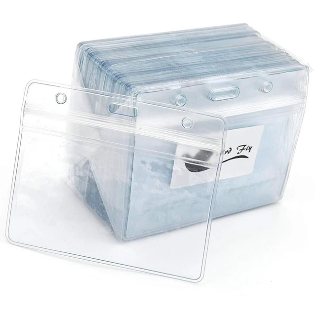 Alt view image 7 of 7 - Name Tags Blue Lanyards/Badge Holder Pairs Woven Round Lanyard & Horizontal Sealable Waterproof Clear Plastic ID Card Lanyards with id Holder Name Badges (Blue, 50 Pack)