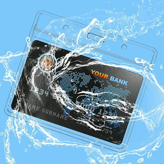 Alt view image 7 of 7 - Name Tags Lanyard Badge Holder Pairs (Set of 50, Black): Woven Round Lanyard & Horizontal Sealable Waterproof Clear Plastic ID Card Name