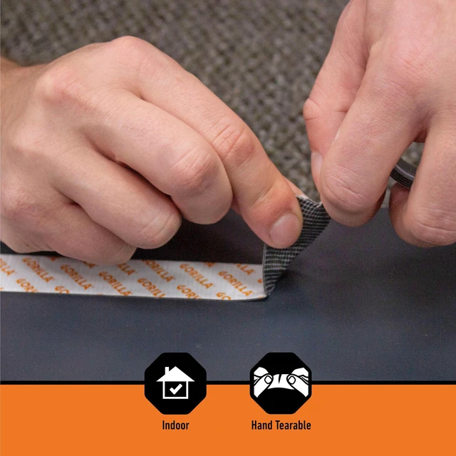 Alt view image 2 of 6 - Mounting Tape, Max Strength, Double-Sided, 1 in x 60 in Holds up to 45 lbs, Double-Sided Tape with Instant Hold, Permanent Indoor Bond for Classroom and Study Space Setup