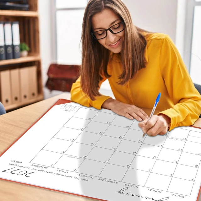 Alt view image 7 of 7 - Desk Calendar 2026-2027 with Desktop Mat,22x17'' Large Desktop Pad Calendar 18-Month Desk Calendar 2027, Jul 2026 to Dec 2027, Simplified Monthly Calendar Perfect for Home School and Office (Orange)