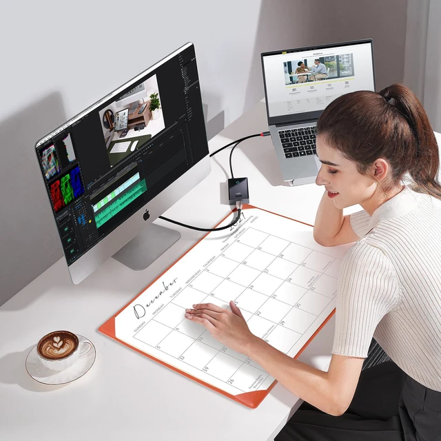 Alt view image 6 of 7 - Desk Calendar 2026-2027 with Desktop Mat,22x17'' Large Desktop Pad Calendar 18-Month Desk Calendar 2027, Jul 2026 to Dec 2027, Simplified Monthly Calendar Perfect for Home School and Office (Orange)