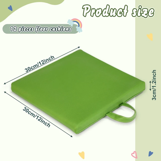 Alt view image 2 of 7 - 12 Pcs Classroom Floor Cushions for Kids,Fresh Color,Square Flexible Classroom Seating for Kindergarten Daycare Nursery, Floor Cushion with Handle, Floor Cushions for Sitting Reading