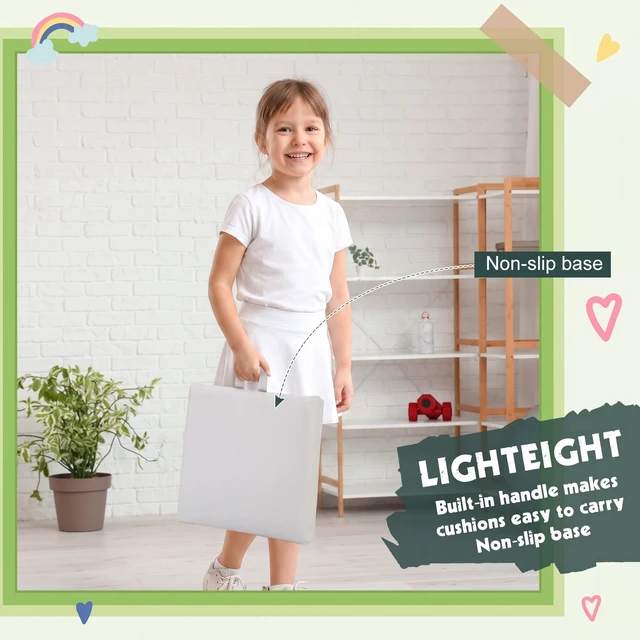 Alt view image 4 of 7 - 12 Pcs Classroom Floor Cushions for Kids,Fresh Color,Square Flexible Classroom Seating for Kindergarten Daycare Nursery, Floor Cushion with Handle, Floor Cushions for Sitting Reading