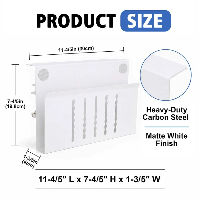 Alt view image 6 of 7 - Desk Side Storage, Steel Side Desk Organizer, No Drill Laptop Holder, Clamp on Laptop Mount with Pen Holder, Table Hanging Storage for Home Office, Fits Flat Edge Tables 0.3" to 2.8"