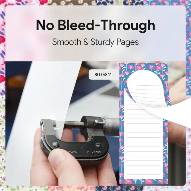 Alt view image 4 of 7 - Large Magnetic Note Pads for Fridge, 8 Pack Floral Grocery List, 60 Sheets Strong magnetic back, 60 sheets per pad, 9 x 3.5 in, big shopping and to do list pads, fridge memo pads