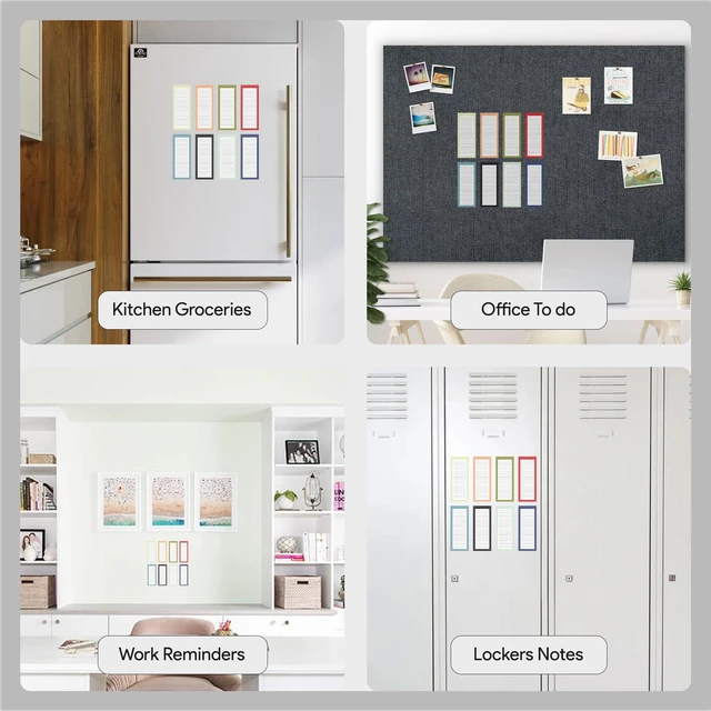 Alt view image 4 of 7 - Large Magnetic Notepads for Refrigerator, 8 Pack Solid Grocery List Strong magnetic back, 60 sheets per pad, 9 x 3.5 in, big shopping and to do list pads, fridge memo pads