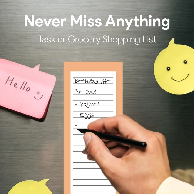 Alt view image 5 of 7 - Large Magnetic Notepads for Refrigerator, 8 Pack Solid Grocery List Strong magnetic back, 60 sheets per pad, 9 x 3.5 in, big shopping and to do list pads, fridge memo pads