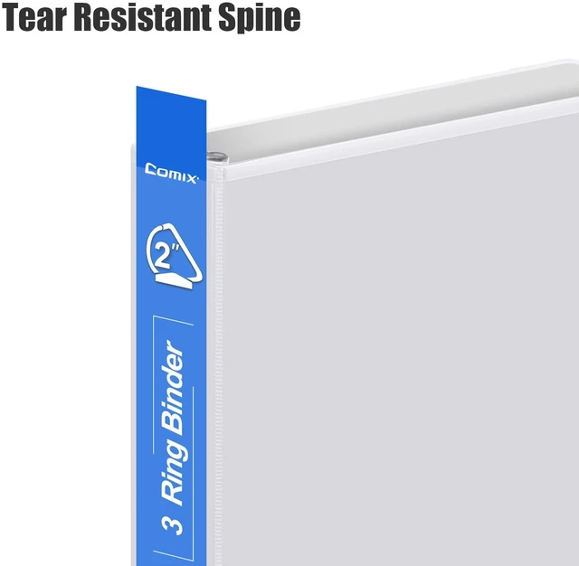 Alt view image 3 of 5 - Heavy Duty Slant-D Ring View Binder, 2 inch 3 Ring Binders, Hold 500 Sheets of 8.5" x 11" Paper, 8 Pack (White)