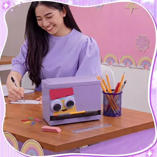 Alt view image 5 of 7 - Purple Googly Eyes Pencil Dispenser Stainless Steel for Classroom Desk Organizer for Teachers, Daycare Must Haves, Preschool Kindergarten Back to School Supply, Fun Automatic Holder