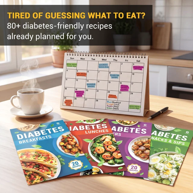 Alt view image 5 of 7 - Diabetes Food List & Meal Planner, 5 Pack with GI Chart 80+ Recipes Stop Guessing What to Eat, Diabetic Cookbooks for Prediabetes Type 1 & 2, Glycemic Index (GI) Guide, A1C Chart, Serving Size