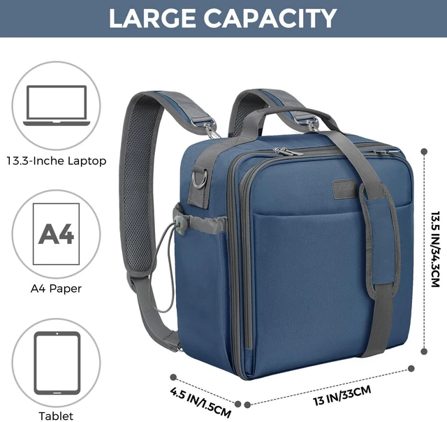 Alt view image 2 of 7 - 3 Inch 3 Ring Zipper Binder with Shoulder Strap & Handle, 650-Sheet Capacity Zip Up Binder for School, Multi Pocket Organizer for Students & Office Workers, Blue