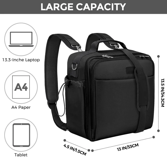 Alt view image 2 of 7 - 3 Inch 3 Ring Zipper Binder with Shoulder Strap & Handle, 650-Sheet Capacity Zip Up Binder for School, Multi Pocket Organizer for Students & Office Workers, Black