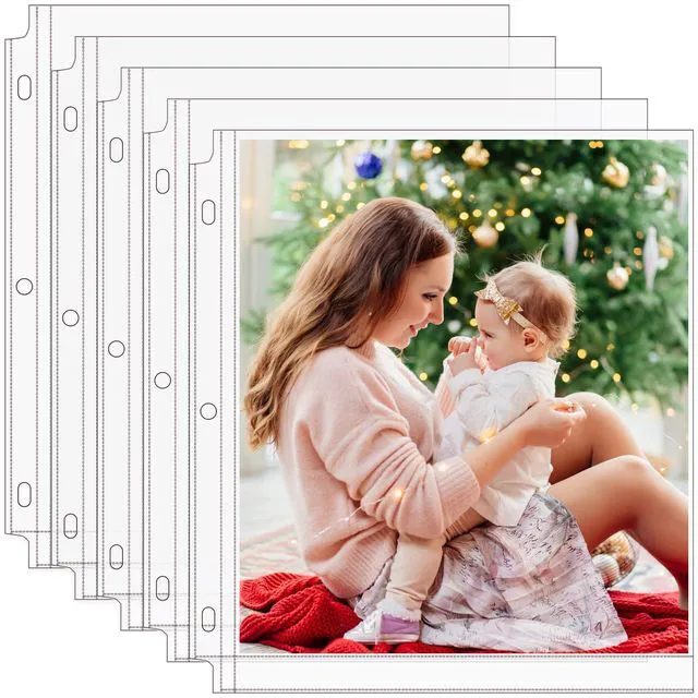 Main image of 60 Pack 8x10 Photo Sleeves for 3 Ring Binder (120 Picture),1 Pocket Heavy-Duty Archival Page Protectors, Clear Photo Album Refill Pages, Plastic Binder Sleeves with Pockets, Acid-Free Inserts