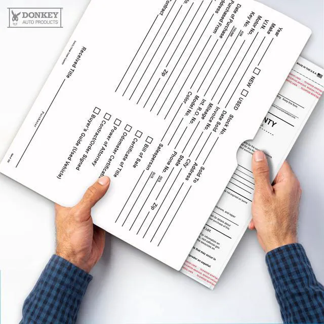 Alt view image 6 of 7 - Printed Vehicle Deal Envelopes 9x12 Deal Jackets (100 shrink wrapped) (White)