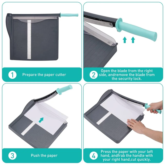 Alt view image 7 of 7 - Paper Cutter, Paper Slicer with Safety Guard and Blade Lock, 12" Cut Length Guillotine Paper Cutter with 16 Sheet Capacity, Paper Cutters and Trimmers for Cardstock Cardboard (Gray)