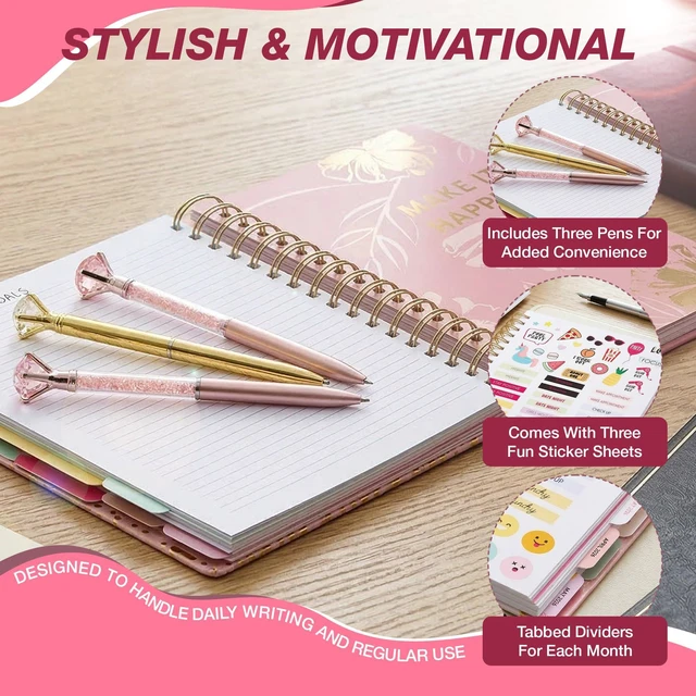Alt view image 6 of 7 - Academic 18-Month Planner Aug 2026-Jan 2028, Organized Chaos Hard Cover Planner/Calendar with Daily, Weekly & Monthly Layouts, plus Pens, Stickers & Sticky Notes Included