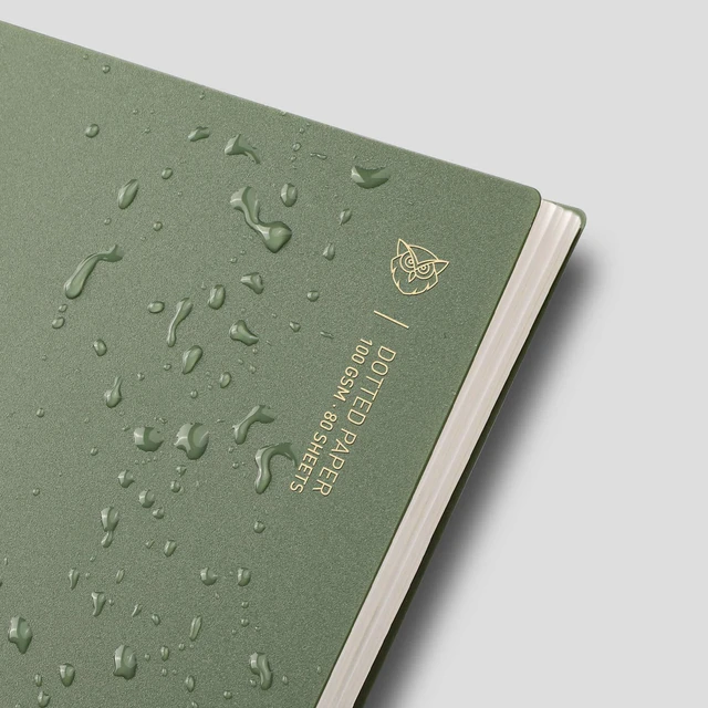Alt view image 2 of 7 - Dotted Spiral Journal Notebook, 2 Pack, 320 Pages, B5 (7.4" x 10") 100 GSM Thick Paper, Flexible Plastic Cover, for Journaling, Planning, Tracking & Sketching (Brown & Green)