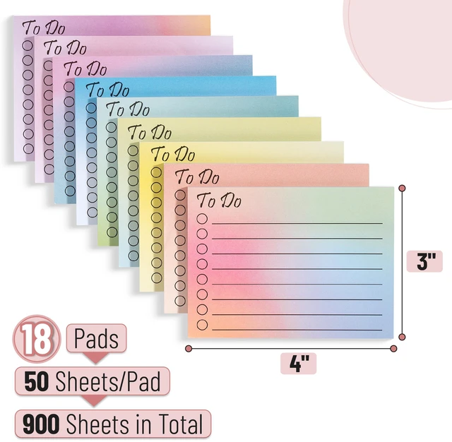 Alt view image 2 of 7 - to Do List Sticky Notes, 3"x4", 18 Pads, 900 Sheets Lined Checklist Sticky Pads with Smooth Writing, Easy Peel-Off, Thick Paper for Planning, Office, School & Daily Tasks