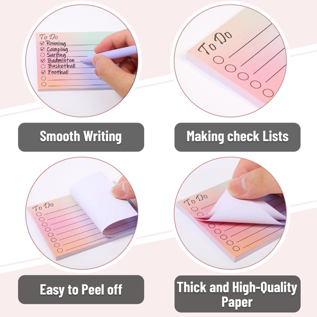 Alt view image 3 of 7 - to Do List Sticky Notes, 3"x4", 18 Pads, 900 Sheets Lined Checklist Sticky Pads with Smooth Writing, Easy Peel-Off, Thick Paper for Planning, Office, School & Daily Tasks