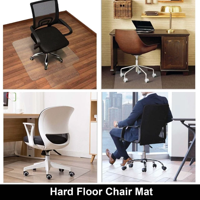 Alt view image 2 of 7 - 2 Pack 36"x48" Chair Mat for Hardwood Floors, Clear Floor Protector Laminate/Tile/Vinyl, Not Carpet, Computer Desk Mat, With Lip, Stay in Place, Easy Glide for Rolling Chair, Easy Trim