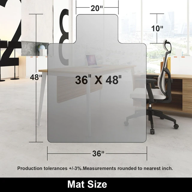 Alt view image 6 of 7 - 2 Pack 36"x48" Chair Mat for Hardwood Floors, Clear Floor Protector Laminate/Tile/Vinyl, Not Carpet, Computer Desk Mat, With Lip, Stay in Place, Easy Glide for Rolling Chair, Easy Trim