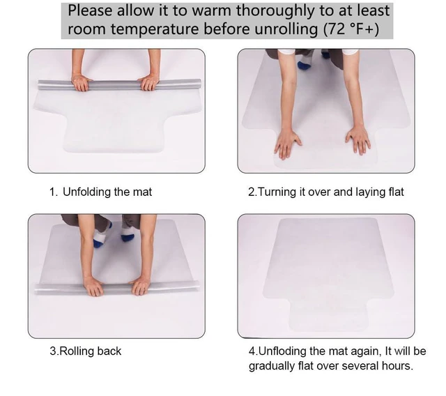 Alt view image 7 of 7 - 2 Pack 36"x48" Chair Mat for Hardwood Floors, Clear Floor Protector Laminate/Tile/Vinyl, Not Carpet, Computer Desk Mat, With Lip, Stay in Place, Easy Glide for Rolling Chair, Easy Trim