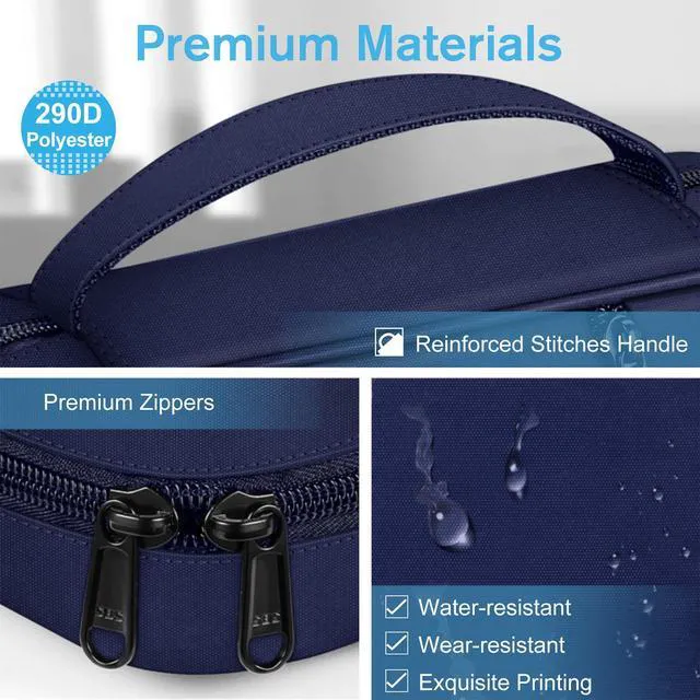 Alt view image 6 of 7 - Bible Cover, Carrying Book Case Bible Bag with Handle Church Protective with Zippered Pocket, Gift for Mother Lady Women Men, Navy